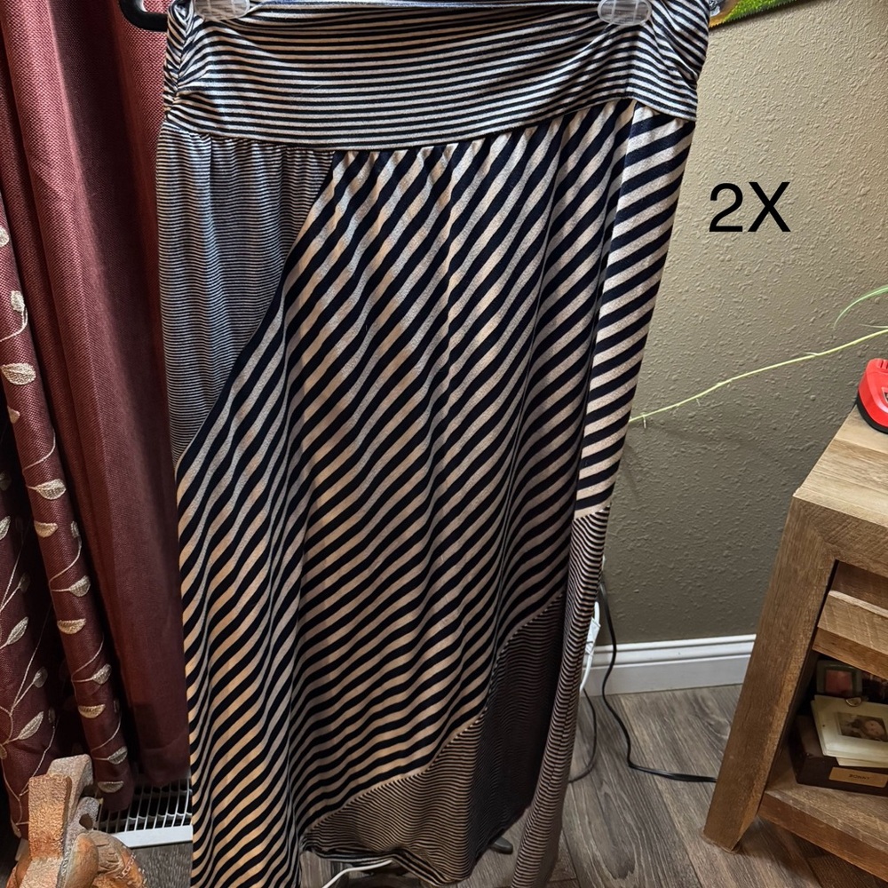Striped Blue and White Women's Skirt
